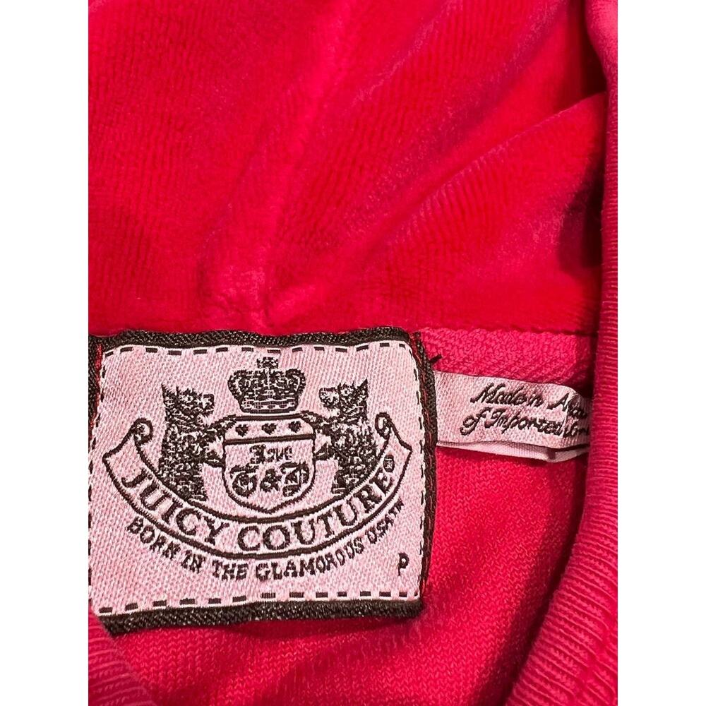 Juicy Couture Hoodie zip up velvet Y2K preppy Womens Red S petite A006837 - Picture 8 of 11